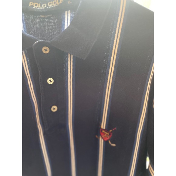 Polo Golf Ralph Lauren XL Striped Golf Polo Shirt Embroidered Golf Clubs - Picture 3 of 7